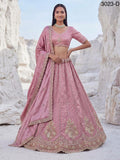 Plush Pink Twilight Bloom Intricate Handwork Designed Scalloped Lehenga Choli with Dupatta - SSS001BP