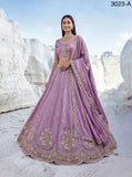 Onion Pink Twilight Bloom Intricate Handwork Designed Scalloped Lehenga Choli with Dupatta - SSS001OP