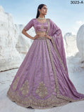 Onion Pink Twilight Bloom Intricate Handwork Designed Scalloped Lehenga Choli with Dupatta - SSS001OP