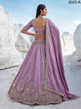 Onion Pink Twilight Bloom Intricate Handwork Designed Scalloped Lehenga Choli with Dupatta - SSS001OP