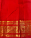 Suhaga , Classic Red and White combination Kanchipuram Handloom Silk Saree for women -SACH001RW