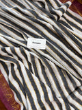 Sindoora , Elegant Black and white Stripes Mul Cotton Saree with Blouse Piece for women -SANTI001BW
