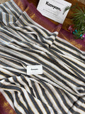 Sindoora , Elegant Black and white Stripes Mul Cotton Saree with Blouse Piece for women -SANTI001BW