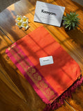 Raagini , Elegant Orange Shade  Mul Cotton Saree with Blouse Piece for women -SANTI001O