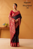 Black and Red Combination  Modal Fancy Cotton Saree with Pochampalli Borders and Pallu -OEK001BR