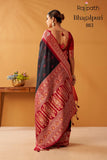 Black and Red Combination  Modal Fancy Cotton Saree with Pochampalli Borders and Pallu -OEK001BR