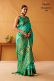 Beautiful Green shade Modal Fancy Cotton Saree with Pochampalli Borders and Pallu -OEK001GR