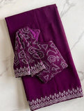 Jona , Premium Star Georgette saree with Lucknowi embroidery sequins work border and Stitched Blouse -SLC001LS