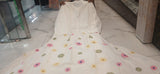 White Lilya , Mul-Cotton Full flair Anarkali Kurti Pant Dupatta set for women -ANUB001KPD