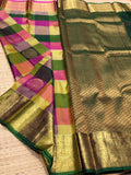 Sindu Bairavi , kanjivaram Silk Chekered Saree for women -SACH001KC