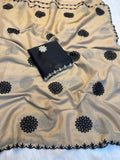 SURYAMUKHI , Rich Pure Rangoli Silk Fabric alpha with Embroidery And Sequins work All Over Saree Cut Work Border-PAN001CW