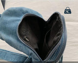 Denim Love , Light Blue Beautiful Denim Backpack for Girls-SC001DBA