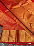 Kashvi , Red Bridal Kanjeevaram Brocade Silk Saree for women -SACH001RS