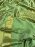 Niharika , Pastel Green Brocade Mysore Silk Saree for women -SACH001MSB