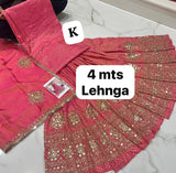 Krishna Boutique launching  Beautiful design Shimmer Gold Booti Lehenga Material -SPAR001LD