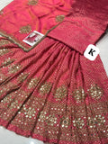 Krishna Boutique launching  Beautiful design Shimmer Gold Booti Lehenga Material -SPAR001LD