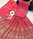 Krishna Boutique launching  Beautiful design Shimmer Gold Booti Lehenga Material -SPAR001LD