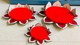 Set of 3 , Different Size Red Lotus Singasans for Laddu Gopal JI - BRIJ001RL