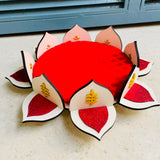Set of 3 , Different Size Red Lotus Singasans for Laddu Gopal JI - BRIJ001RL