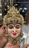 Traditional Stones Decorated Tanjore Finish Decorated Amman Face for Puja2026-LUCKY001SF