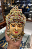 Traditional Stones Decorated Tanjore Finish Decorated Amman Face for Puja2026-LUCKY001SF