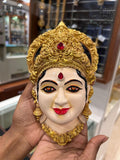 Traditional Ruby Decorated Antique Finish Decorated Amman Face for Puja2026-LUCKY001AF