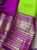 Parvanendu , Double Side Korvai 10 Inch Border Pure Kanchipuram silk saree -SACH001PGS