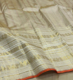 Jayabarathi , Pure Kanchipuram Silk Hand Woven 2G Pure Zari Tissue hand weaving butta rich pallu with blouse -SACH001GTS