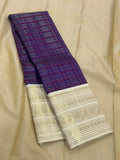 Mythili , Pure Kanchipuram Silk Hand Woven 2G Pure Zari checks Korvai border rich pallu -SACH001KB