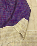 Mythili , Pure Kanchipuram Silk Hand Woven 2G Pure Zari checks Korvai border rich pallu -SACH001KB