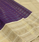 Mythili , Pure Kanchipuram Silk Hand Woven 2G Pure Zari checks Korvai border rich pallu -SACH001KB