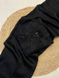 Black Beauty , Beautiful designer saree in Black color with Ribbon beads designer worked blouse-MISS001BS'