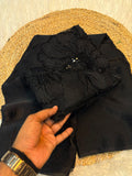 Black Beauty , Beautiful designer saree in Black color with Ribbon beads designer worked blouse-MISS001BS'
