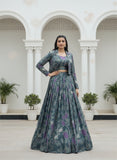 Fully Stitched Tasar Silk Printed Co-ord Set Lehenga for women -SSS001LS