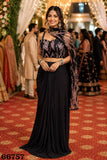 Dreena ,  Black Real Premium Lycra Ready to wear Saree with Fully stitched Blouse -GARI001RWS