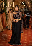 Dreena ,  Black Real Premium Lycra Ready to wear Saree with Fully stitched Blouse -GARI001RWS