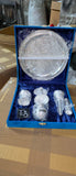 Set of 100 , D.S Metal Mart  German Silver Engraving Pooja Thali Set (7 Pcs)-DS001PCA