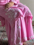 Pink Exclusive Rayon Kurti Gharara set for women -FOF001KGP