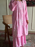 Pink Exclusive Rayon Kurti Gharara set for women -FOF001KGP