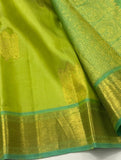 Soundarya , Light Green Kanjivaram Silk Saree for women -SACH001LGS