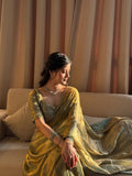 Pure soft Fandy Satin Silk Saree with Rose Gold Beads work - SOC001FS