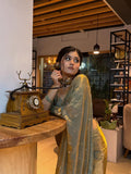 Pure soft Fandy Satin Silk Saree with Rose Gold Beads work - SOC001FS