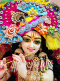 Marble Look (ISKCON) Krishna Statue with Poshak ( 18 inch ) - HRH001LK