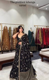 Black Beautiful Lehenga Saree for women -SOC001BBL