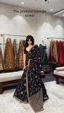Black Beautiful Lehenga Saree for women -SOC001BBL