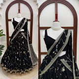 Black Beautiful Lehenga Saree for women -SOC001BBL