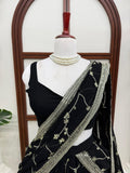 Black Beautiful Lehenga Saree for women -SOC001BBL