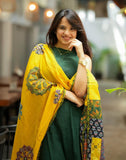 Handloom A-Line Kurti in Trendy Halter Neck with Palazo and Mul Duppatta - DP001KPD