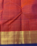 Madhumitha , Blue Kanjivaram Silk Saree with Small Golden Cheks-SACHI001GC