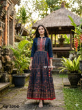 Sanwarya , Premium Heavy Muslin Gown with beautiful block print all over-SANWA001GK